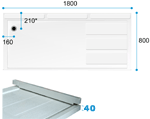 Dimensions for Penguin low level shower tray