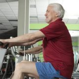 elderly gym goer