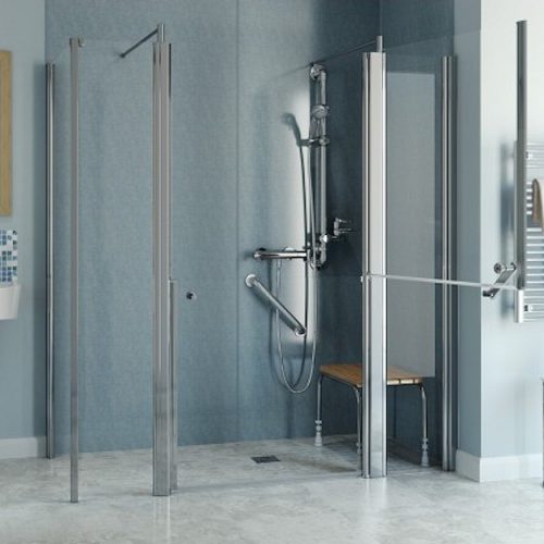 corner easy access shower larenco glass screen